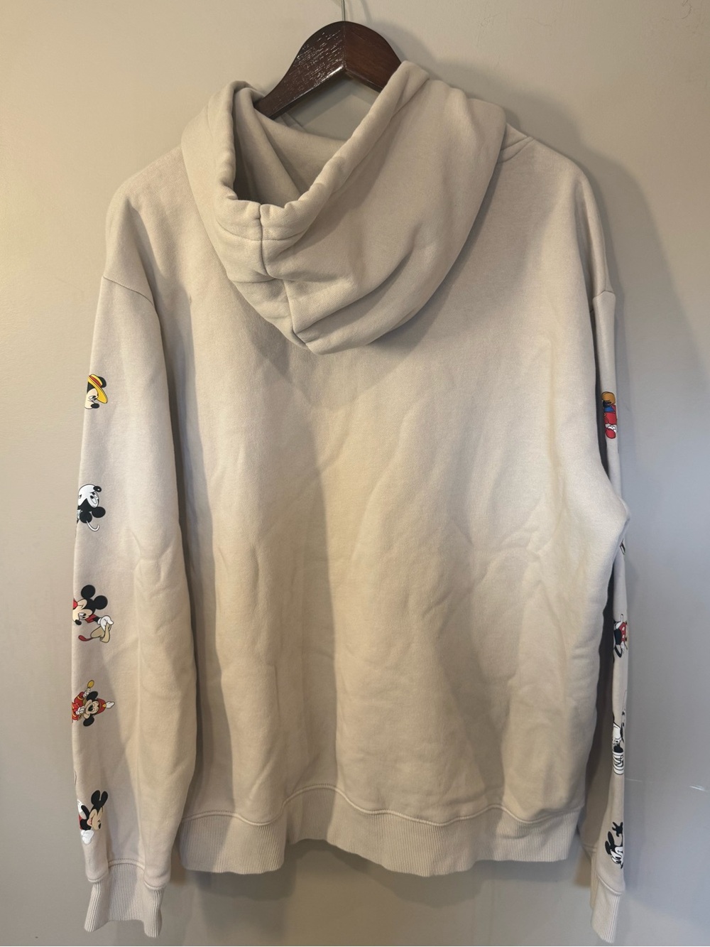 Disney Cream Mickey Mouse Graphic Hoodie for Men - Picture 3 of 7